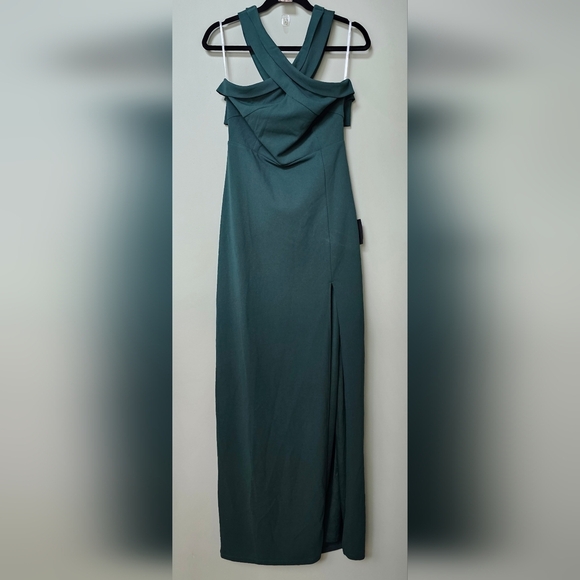 Lulus Women's Head to Cocktail Hour Emerald Green Halter Neck Maxi Dress, XL - Picture 8 of 10